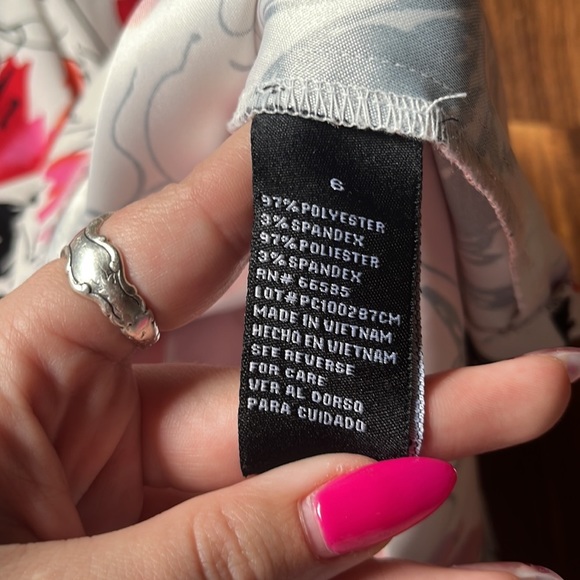 WATERCOLOR flower midi career dress - office, red, black, white, spring, easter - Picture 4 of 5